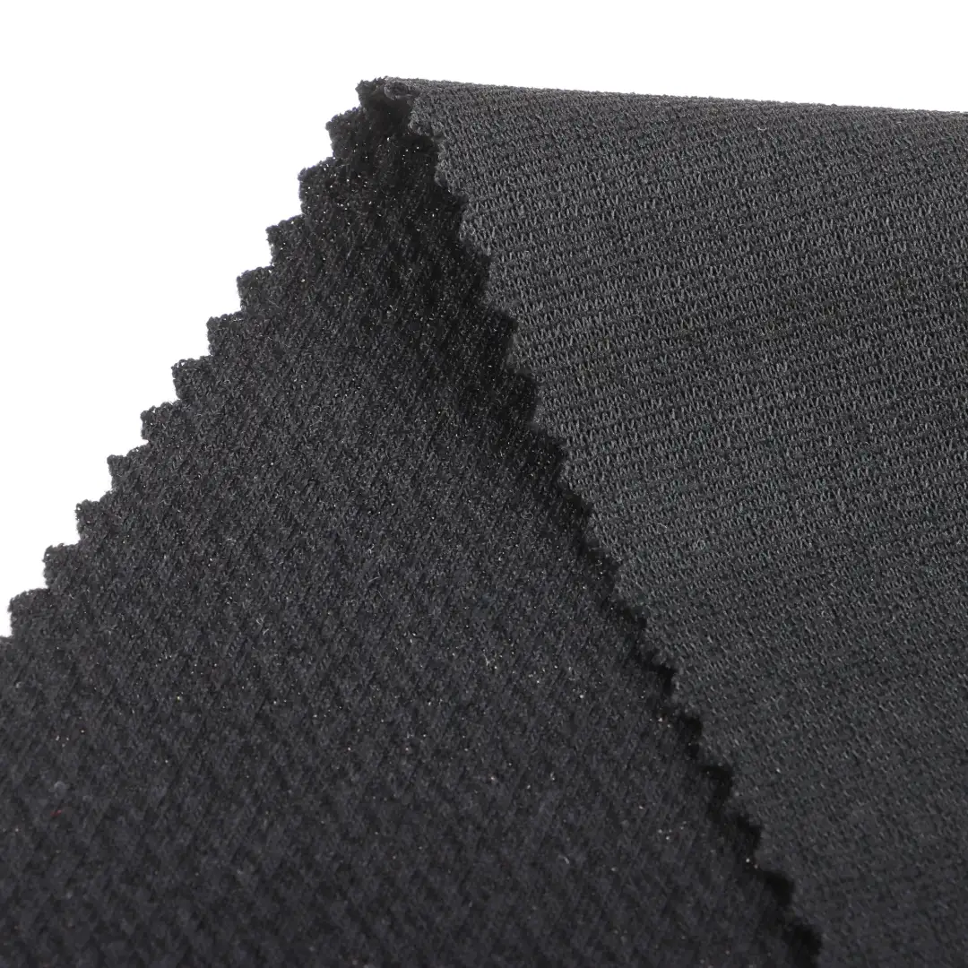 China Fabric for Polo Shirt,Crop Top,Full-Zipper Cardigan ,Half-Zipper Cardigan  Jacquard Knit Fabric Polyester Rayon Spandex BLACK color buy from China wholesaler bulk order at wholesale price free worldwide shipping Alibaba