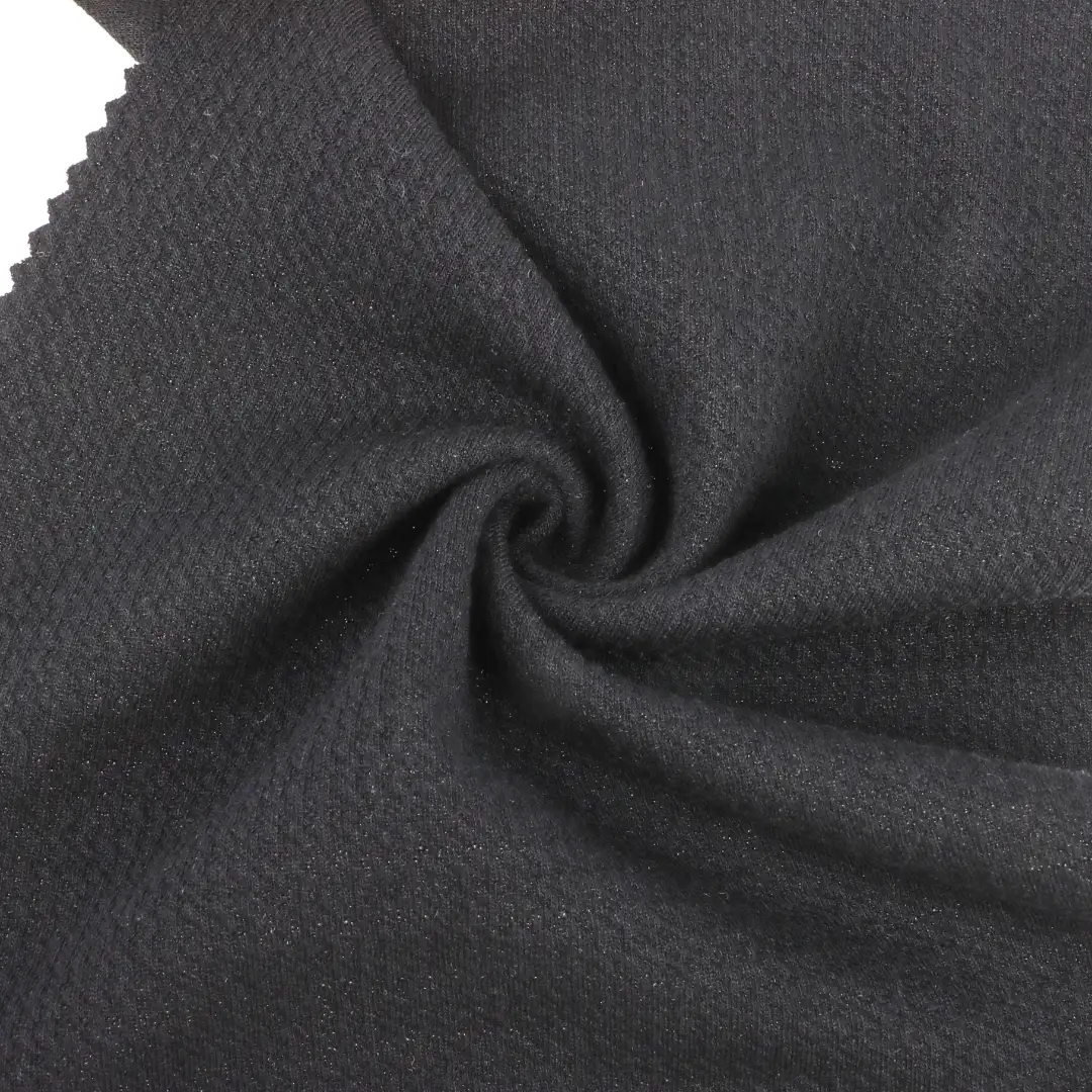 China Fabric for Polo Shirt,Crop Top,Full-Zipper Cardigan ,Half-Zipper Cardigan  Jacquard Knit Fabric Polyester Rayon Spandex BLACK color buy from China wholesaler bulk order at wholesale price free worldwide shipping Alibaba