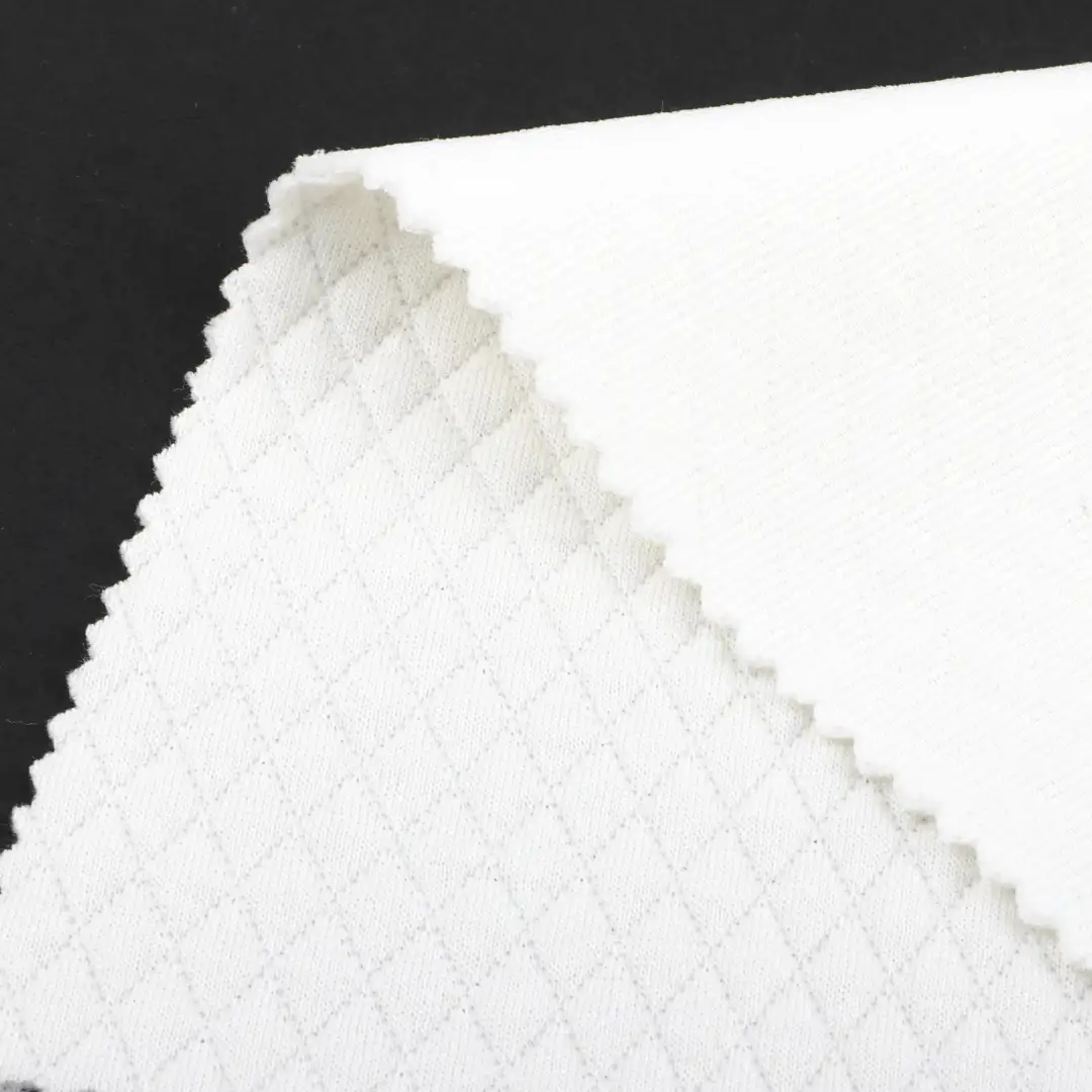 China Fabric for Crop Top,Padded Jacket,Pajamas Jacquard Knit Fabric Polyester Rayon Spandex white color buy from China wholesaler bulk order at wholesale price free worldwide shipping Alibaba
