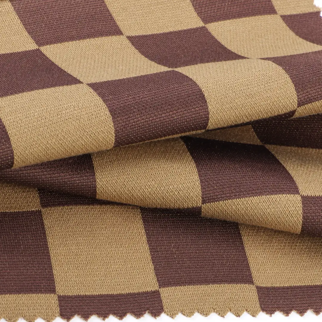 China Fabric for Shirt,Pants,Jackets Jacquard Knit Fabric Polyester Rayon Spandex check color buy from China wholesaler bulk order at wholesale price free worldwide shipping Alibaba