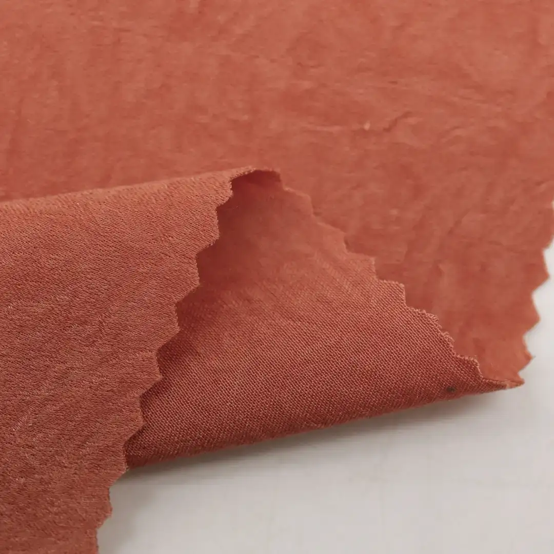 China Fabric for Over Shirt Crepe Synthetic Woven Fabric Polyester Orange-red color buy from China wholesaler bulk order at wholesale price free worldwide shipping Alibaba