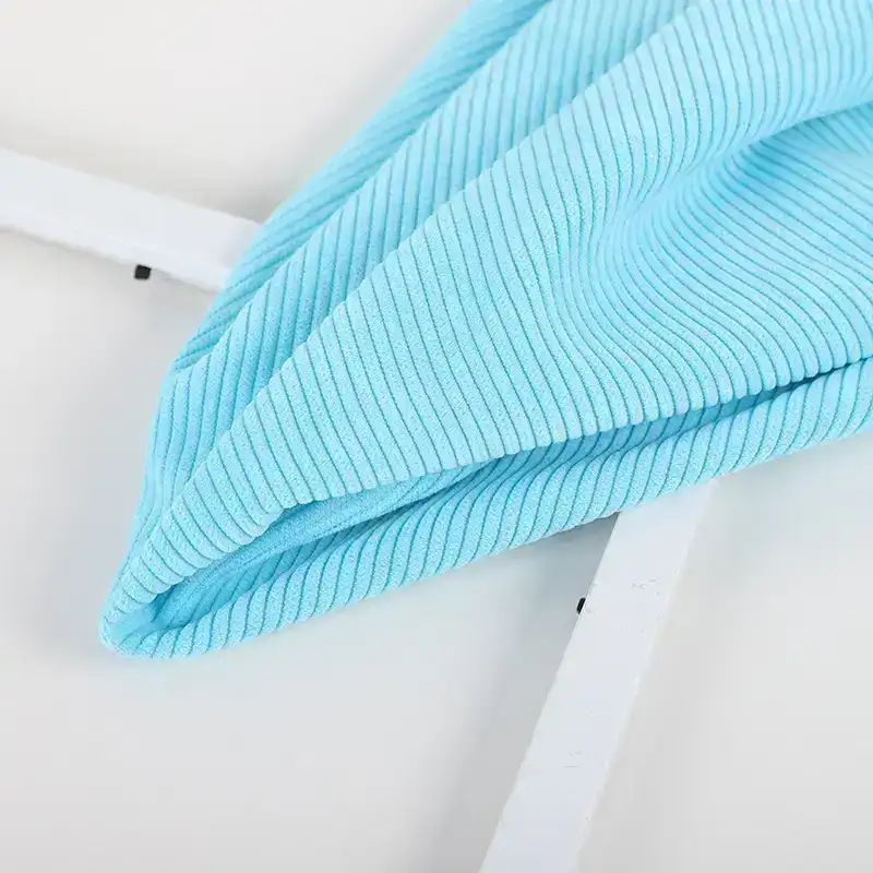 China Fabric for Pants,Blazer,Blouse,Skirt,Shorts,Jogger knitted Corduroy Knit Fabric Polyester Blue color buy from China wholesaler bulk order at wholesale price free worldwide shipping Alibaba