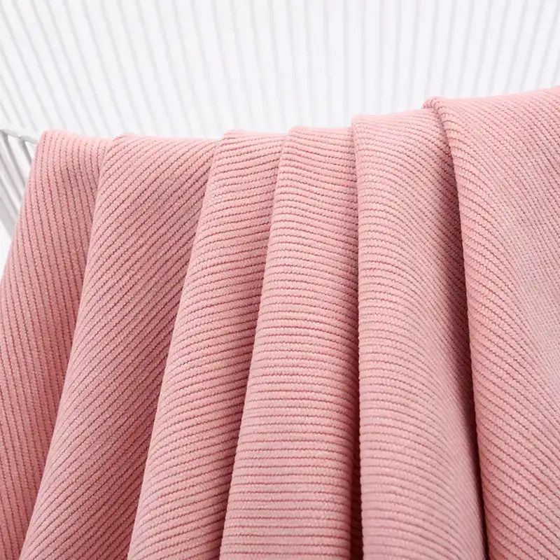 China Fabric for Pants,Polo Shirt,Tank Top,Blouse,Crew Neck Pullover  knitted Corduroy Knit Fabric Polyester pink color buy from China wholesaler bulk order at wholesale price free worldwide shipping Alibaba