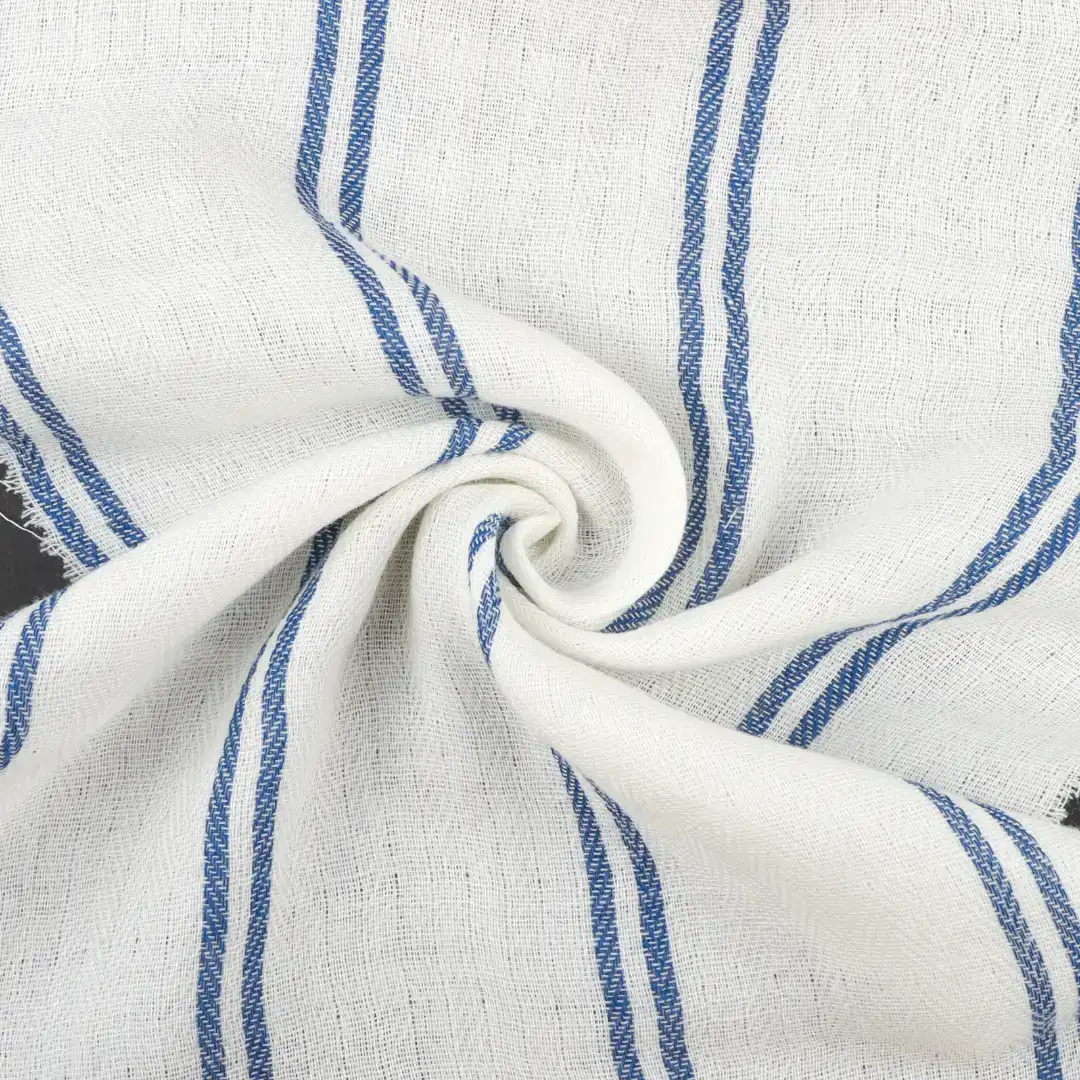 China Fabric for Shirt,Blouse,Skirt,Shorts Cotton Double Layer Natural Woven Fabric Cotton stripe color buy from China wholesaler bulk order at wholesale price free worldwide shipping Alibaba