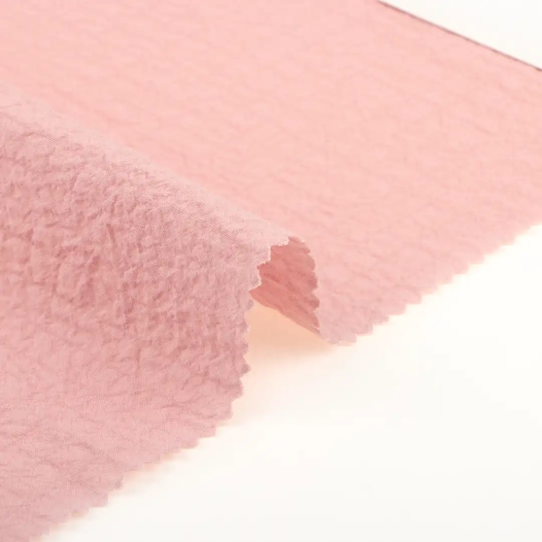 China Fabric for Shirt,Blouse,Skirt,Kids T-Shirt and Shorts Set Crepe Woven Blended Fabric Cotton Spandex PINK color buy from China wholesaler bulk order at wholesale price free worldwide shipping Alibaba