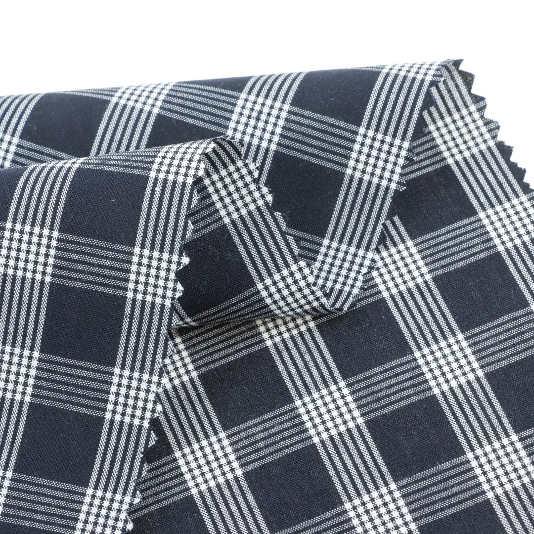 China Fabric for Shirt,Blouse,Skirt,Shorts,Kids Short Sleeve Peter Pan Collar Pleated Dress Yarn Dyed Check Natural Woven Fabric Cotton Check color buy from China wholesaler bulk order at wholesale price free worldwide shipping Alibaba