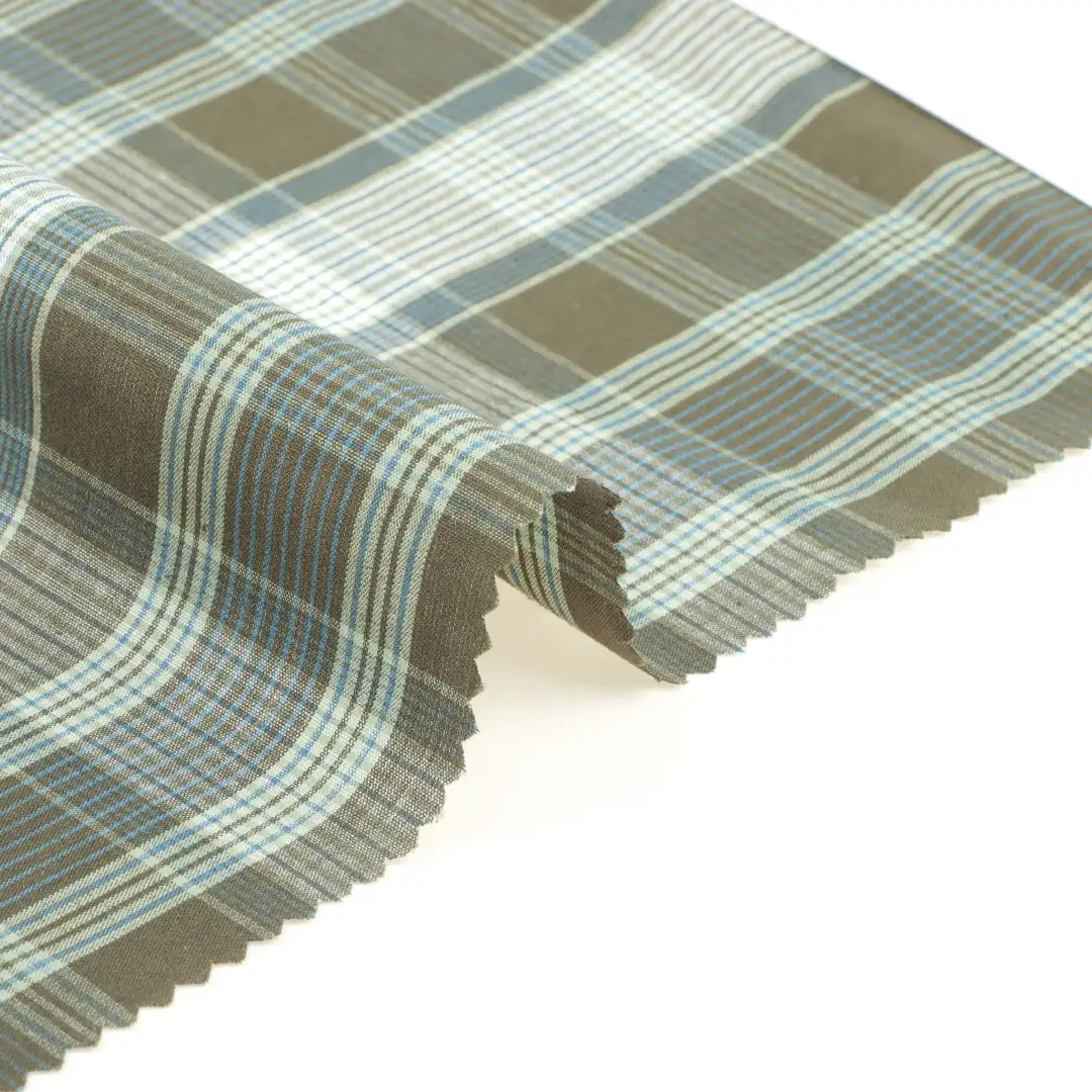 China Fabric for Shirt,Blouse,Skirt,Shorts,Kids Short Sleeve Peter Pan Collar Pleated Dress TC Yarn Dye Woven Blended Fabric Cotton Polyester Check color buy from China wholesaler bulk order at wholesale price free worldwide shipping Alibaba