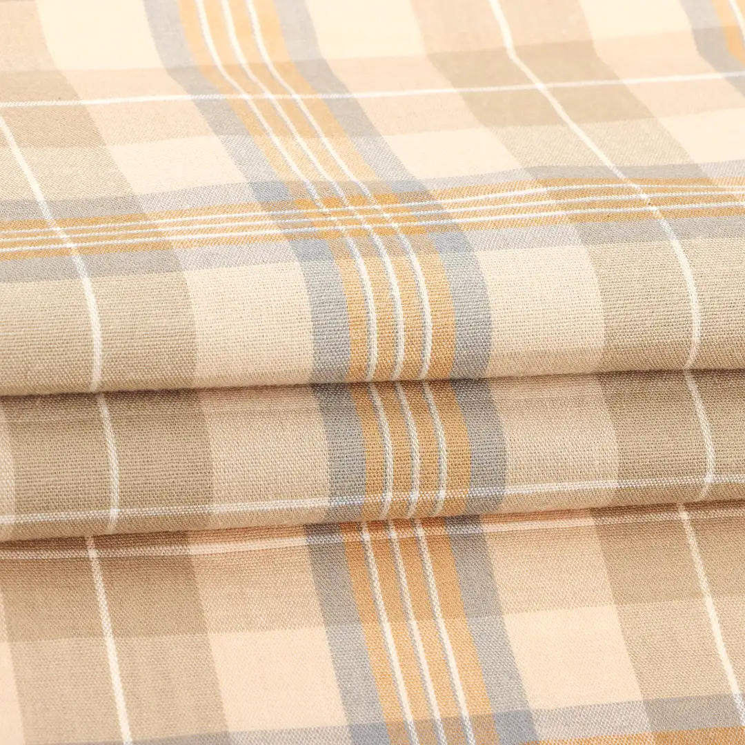 China Fabric for Shirt,Blouse,Skirt,Shorts,Kids Short Sleeve Peter Pan Collar Pleated Dress TC Yarn Dye Woven Blended Fabric Cotton Polyester Spandex Check color buy from China wholesaler bulk order at wholesale price free worldwide shipping Alibaba