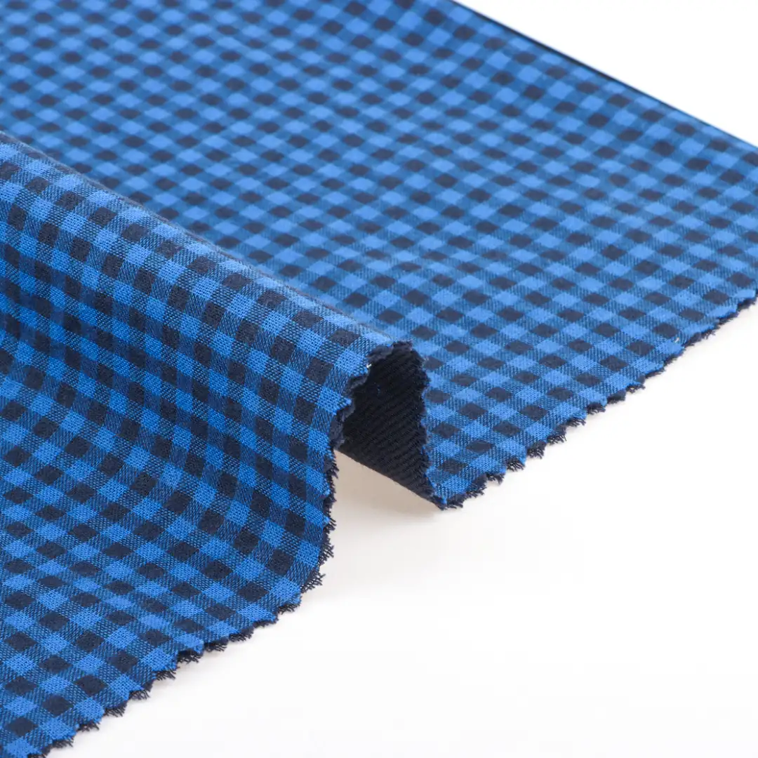 China Fabric for Shirt,Blouse,Light Jacket,Wide Leg Capri Pants Cotton Double Layer Natural Woven Fabric Cotton Check color buy from China wholesaler bulk order at wholesale price free worldwide shipping Alibaba