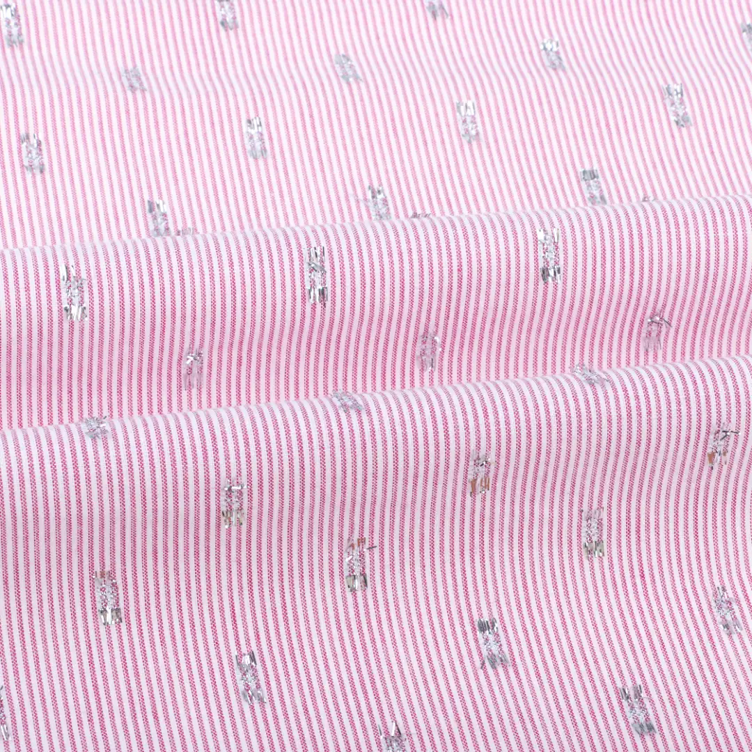 China Fabric for Shirt,Blouse,Skirt,Shorts Yarn Dyed Stripe Natural Woven Fabric Cotton Lurex stripe color buy from China wholesaler bulk order at wholesale price free worldwide shipping Alibaba