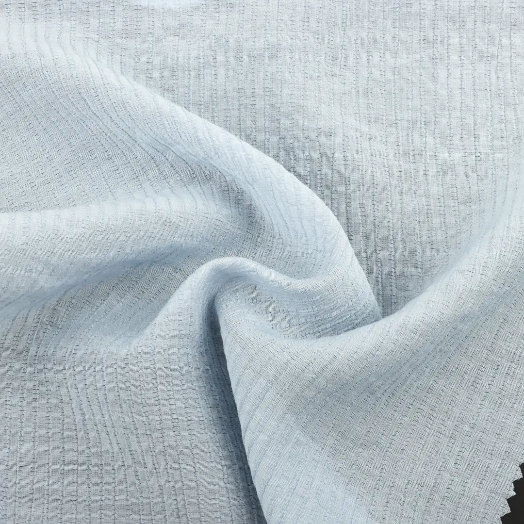 China Fabric for Shirt,Blouse,Crop Top Crepe Woven Blended Fabric Rayon Nylon light blue color buy from China wholesaler bulk order at wholesale price free worldwide shipping Alibaba