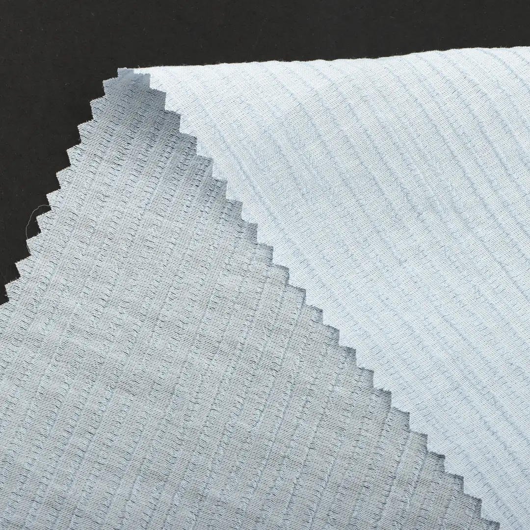 China Fabric for Shirt,Blouse,Crop Top Crepe Woven Blended Fabric Rayon Nylon light blue color buy from China wholesaler bulk order at wholesale price free worldwide shipping Alibaba