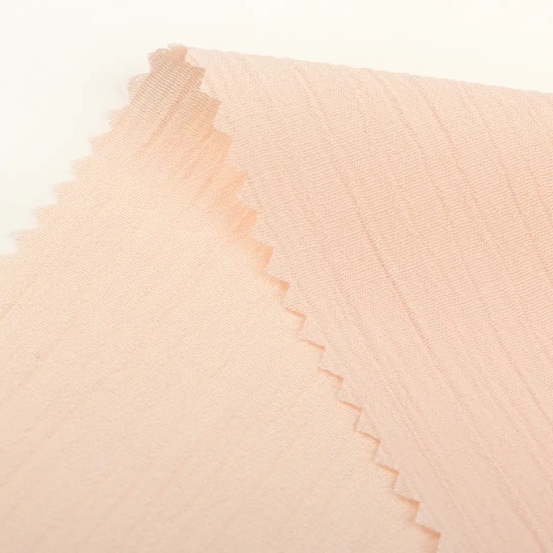 China Fabric for Shirt,Blouse,Crop Top Crepe Woven Blended Fabric Rayon Polyester pink color buy from China wholesaler bulk order at wholesale price free worldwide shipping Alibaba