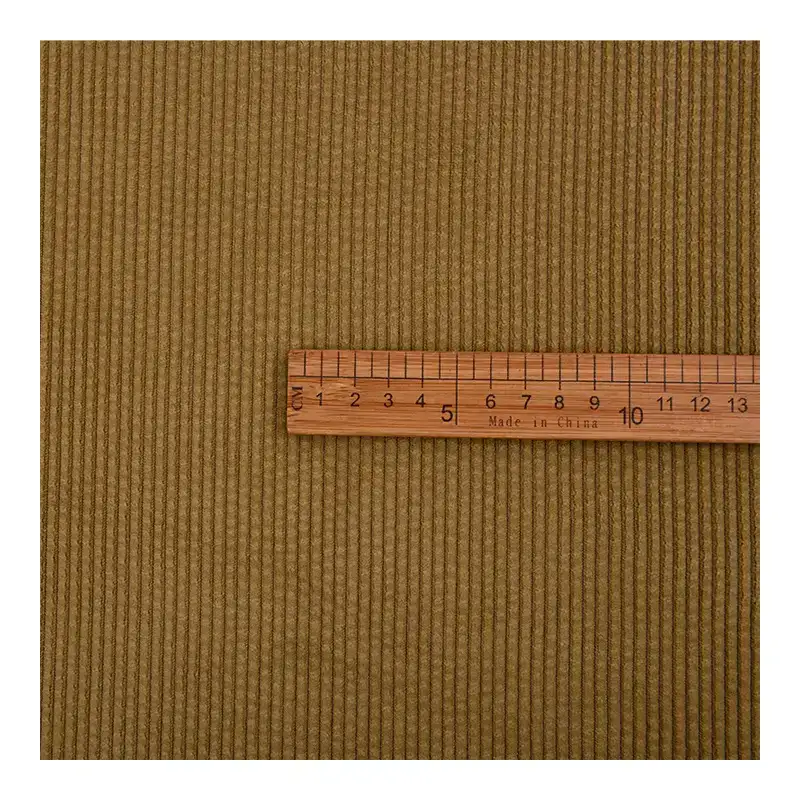 China Fabric for Pants,Jackets,Skirt,Hoodie,Pajamas,Full-Zipper Cardigan  knitted Corduroy Knit Fabric Polyester Elastane Brown color buy from China wholesaler bulk order at wholesale price free worldwide shipping Alibaba