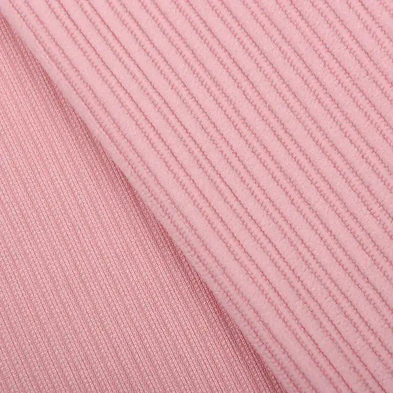 China Fabric for Shirt,Pants,Polo Shirt,Blouse,Pajamas,Open Cardigan ,Shirt Long Sleeve Zipper ,Shirt Half Sleeve Button ,Crew Neck Pullover ,Loungewear,Sweatshirt knitted Corduroy Knit Fabric Polyester Pink color buy from China wholesaler bulk order at wholesale price free worldwide shipping Alibaba