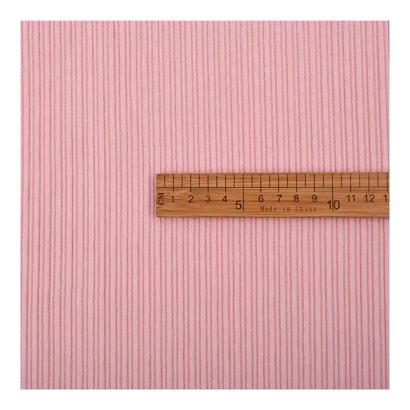 China Fabric for Shirt,Pants,Polo Shirt,Blouse,Pajamas,Open Cardigan ,Shirt Long Sleeve Zipper ,Shirt Half Sleeve Button ,Crew Neck Pullover ,Loungewear,Sweatshirt knitted Corduroy Knit Fabric Polyester Pink color buy from China wholesaler bulk order at wholesale price free worldwide shipping Alibaba
