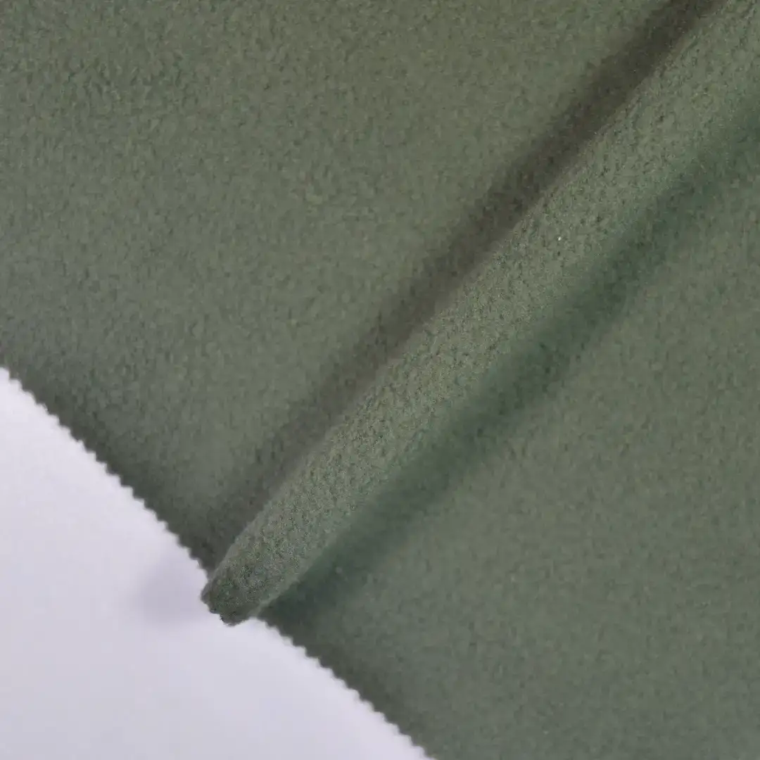 China Fabric for Jackets,Hoodie,Trench Coat,Hoodie  (Sweater) Polar Fleece Knit Fabric Polyester olive green color buy from China wholesaler bulk order at wholesale price free worldwide shipping Alibaba