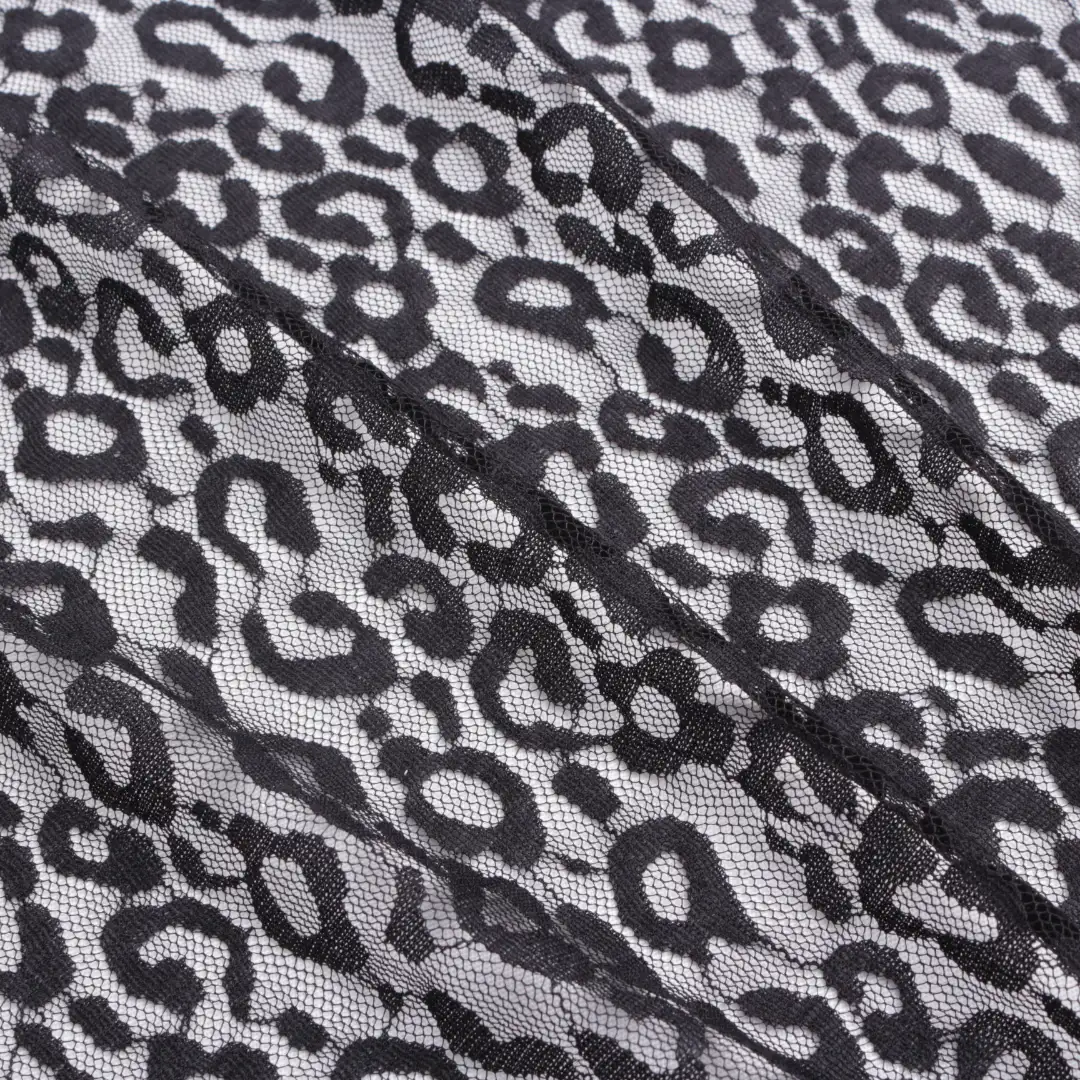 China Fabric for Blouse,Skirt,Shirt Long Sleeve Button ,Dresses (Cardigan Open)  Lace Knit Fabric Nylon Spandex black color buy from China wholesaler bulk order at wholesale price free worldwide shipping Alibaba