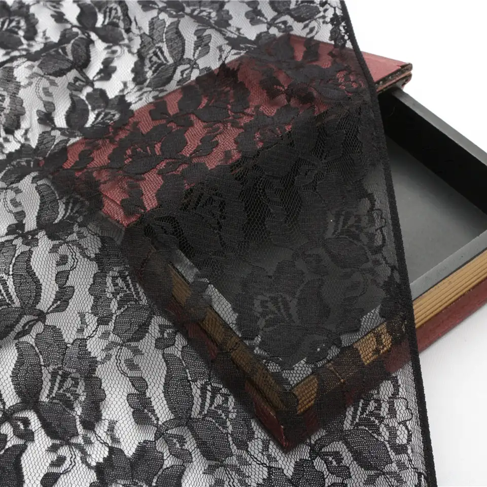 China Fabric for Shirt,Blouse,Skirt  Lace Knit Fabric Polyester black color buy from China wholesaler bulk order at wholesale price free worldwide shipping Alibaba