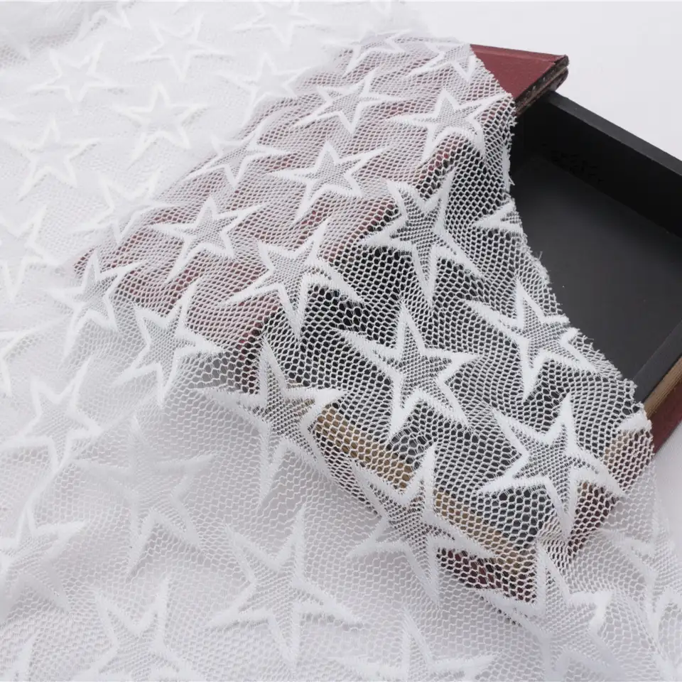 China Fabric for Blouse,Skirt,T-shirt ,Skirt  Lace Knit Fabric Nylon Spandex white color buy from China wholesaler bulk order at wholesale price free worldwide shipping Alibaba