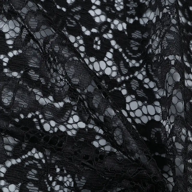 China Fabric for Shirt,Blouse,Skirt,Skirt  Lace Knit Fabric Polyester black color buy from China wholesaler bulk order at wholesale price free worldwide shipping Alibaba