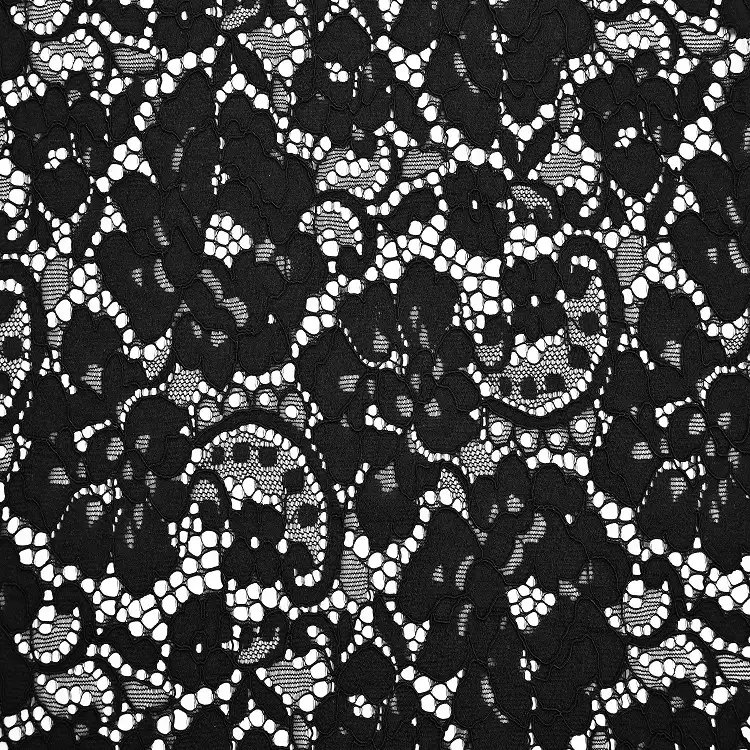 China Fabric for Shirt,Blouse,Skirt,Skirt  Lace Knit Fabric Cotton Nylon Rayon black color buy from China wholesaler bulk order at wholesale price free worldwide shipping Alibaba