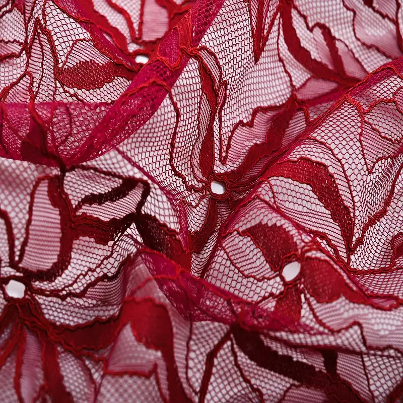 China Fabric for Shirt,T-Shirt,Blouse,Skirt  Lace Knit Fabric Nylon Cotton Rayon red color buy from China wholesaler bulk order at wholesale price free worldwide shipping Alibaba