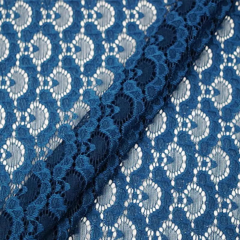 China Fabric for Shirt,Blouse,Skirt  Lace Knit Fabric Nylon Spandex blue color buy from China wholesaler bulk order at wholesale price free worldwide shipping Alibaba