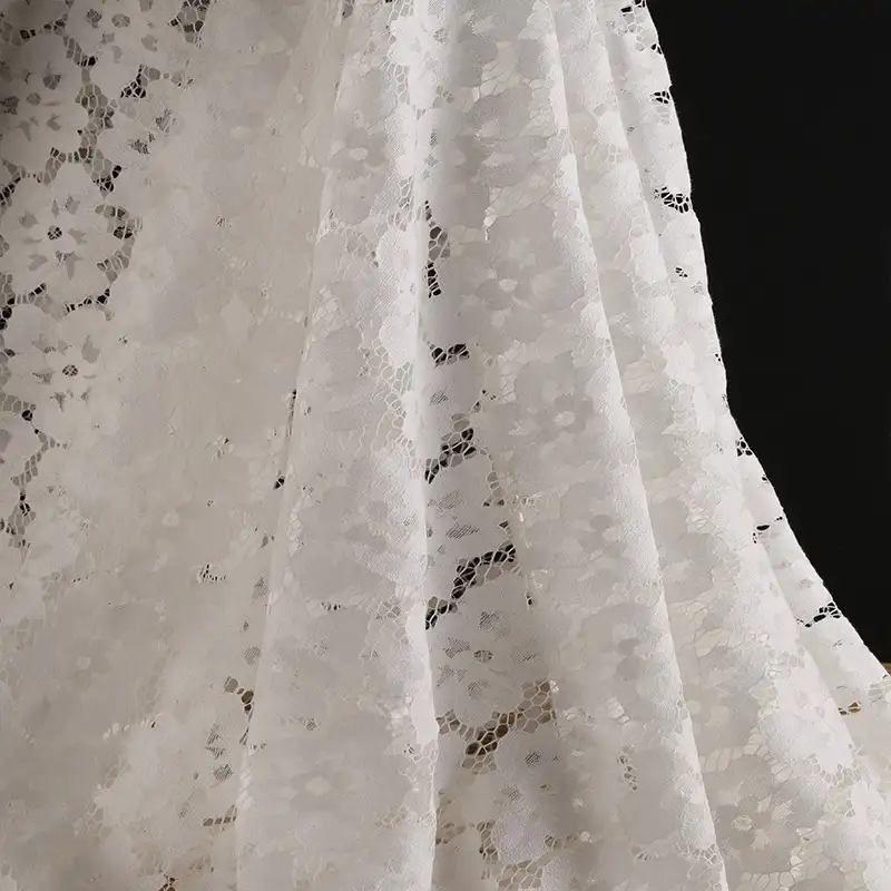 China Fabric for Shirt,Blouse,Skirt,Skirt  Lace Knit Fabric Cotton Nylon white color buy from China wholesaler bulk order at wholesale price free worldwide shipping Alibaba