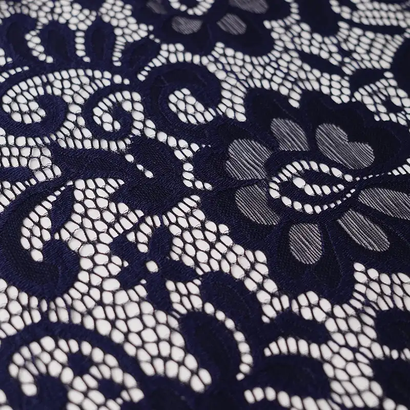 China Fabric for Blouse,Skirt,Skirt  Lace Knit Fabric Nylon Spandex blue color buy from China wholesaler bulk order at wholesale price free worldwide shipping Alibaba