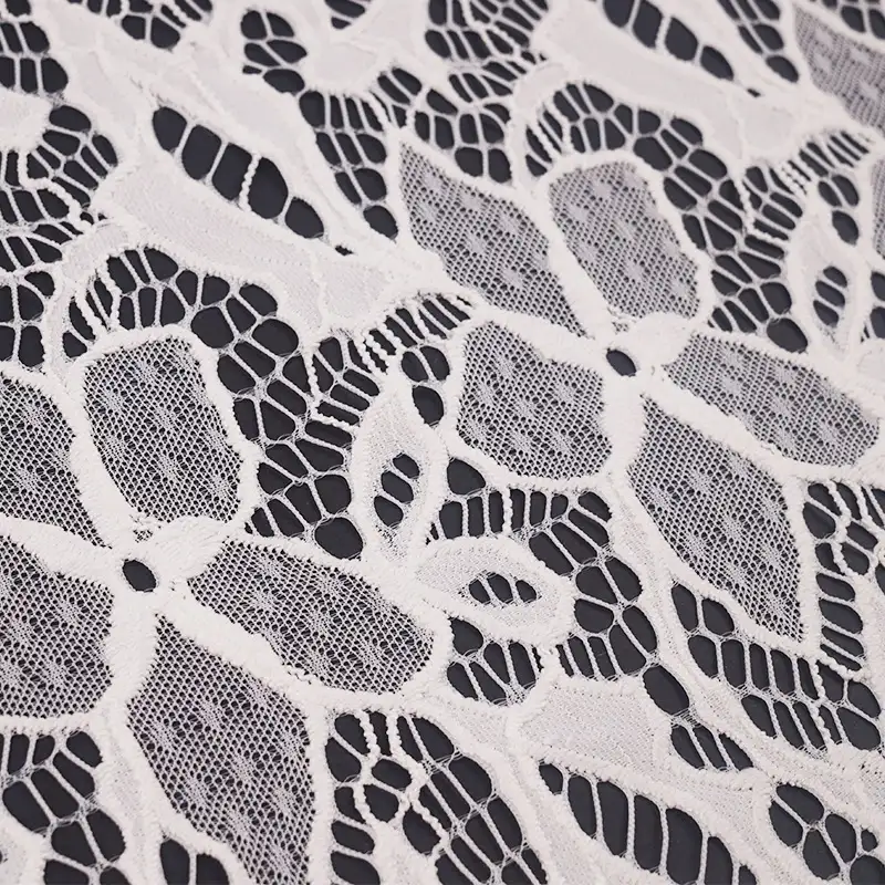 China Fabric for Blouse,Skirt,Skirt  Lace Knit Fabric Nylon Spandex white color buy from China wholesaler bulk order at wholesale price free worldwide shipping Alibaba