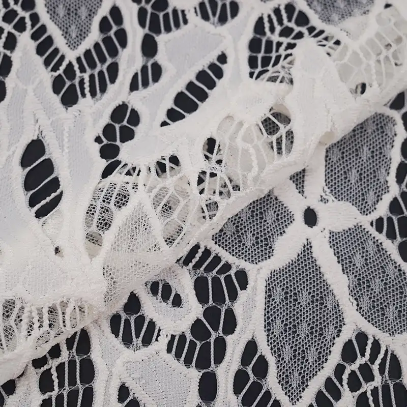 China Fabric for Blouse,Skirt,Skirt  Lace Knit Fabric Nylon Spandex white color buy from China wholesaler bulk order at wholesale price free worldwide shipping Alibaba