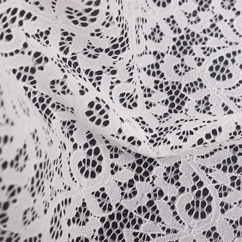 China Fabric for Shirt,T-Shirt,Blouse,Skirt,Skirt  Lace Knit Fabric Nylon Spandex white color buy from China wholesaler bulk order at wholesale price free worldwide shipping Alibaba