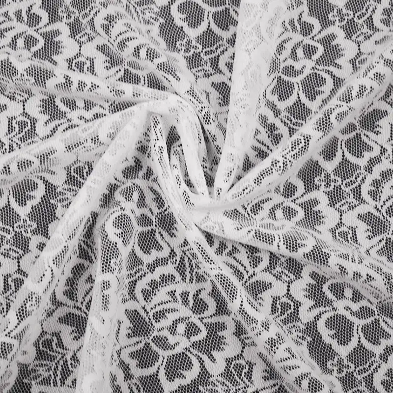 China Fabric for Shirt,Polo Shirt,Blouse,Shirt Half Sleeve Button ,Hoodie   Lace Knit Fabric Nylon Spandex white color buy from China wholesaler bulk order at wholesale price free worldwide shipping Alibaba