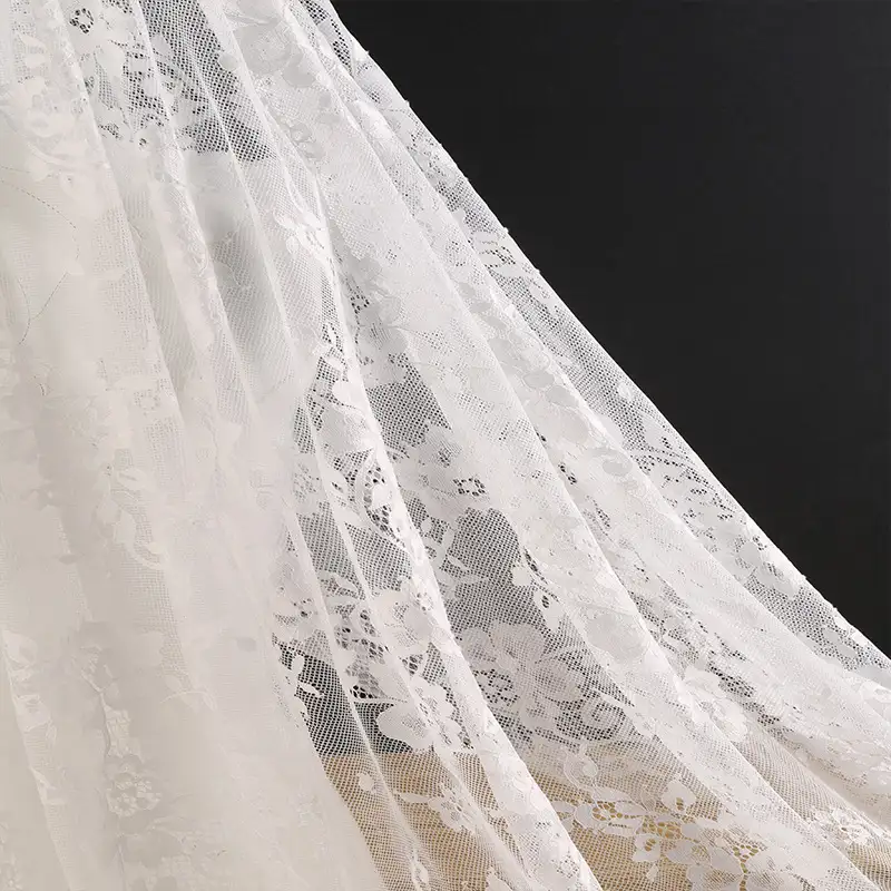 China Fabric for Shirt,Polo Shirt,Blouse,Shirt Long Sleeve Zipper ,Polo T-shirt ,Skirt  Lace Knit Fabric Nylon white color buy from China wholesaler bulk order at wholesale price free worldwide shipping Alibaba