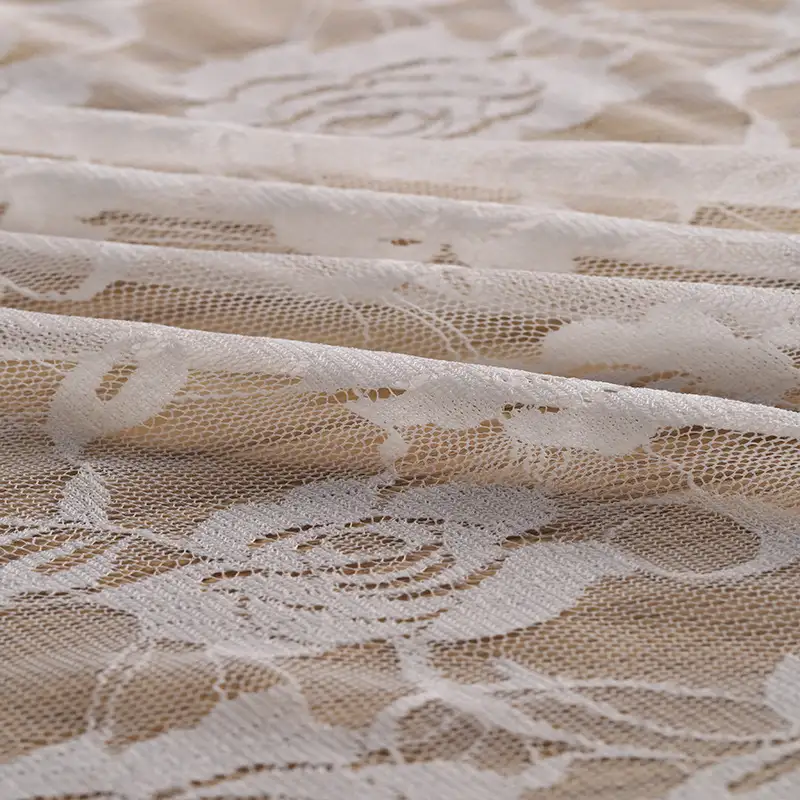 China Fabric for Shirt,Blouse,Skirt,Shirt Long Sleeve Zipper ,Polo T-shirt ,Skirt  Lace Knit Fabric Nylon Spandex white color buy from China wholesaler bulk order at wholesale price free worldwide shipping Alibaba