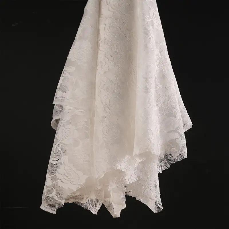China Fabric for Shirt,Blouse,Skirt,Shirt Long Sleeve Zipper ,Polo T-shirt ,Skirt  Lace Knit Fabric Nylon Spandex white color buy from China wholesaler bulk order at wholesale price free worldwide shipping Alibaba