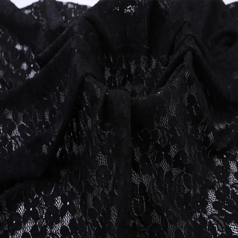 China Fabric for Polo Shirt,Blouse,Skirt,Shirt Long Sleeve Zipper ,Skirt  Lace Knit Fabric Cotton Nylon Spandex black color buy from China wholesaler bulk order at wholesale price free worldwide shipping Alibaba