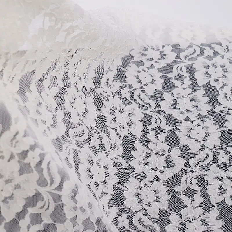 China Fabric for Shirt,Polo Shirt,Blouse,Shirt Long Sleeve Button ,Skirt  Lace Knit Fabric Nylon Spandex white color buy from China wholesaler bulk order at wholesale price free worldwide shipping Alibaba
