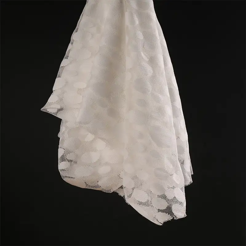 China Fabric for Blouse,Shirt Long Sleeve Button ,Dresses (Cardigan Open) ,Skirt  Lace Knit Fabric Nylon white color buy from China wholesaler bulk order at wholesale price free worldwide shipping Alibaba