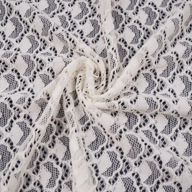 China Fabric for Blouse,Skirt,Shirt Long Sleeve Button ,Dresses (Pullover) ,Skirt  Lace Knit Fabric Nylon Spandex white color buy from China wholesaler bulk order at wholesale price free worldwide shipping Alibaba