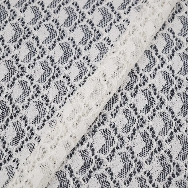 China Fabric for Blouse,Skirt,Shirt Long Sleeve Button ,Dresses (Pullover) ,Skirt  Lace Knit Fabric Nylon Spandex white color buy from China wholesaler bulk order at wholesale price free worldwide shipping Alibaba