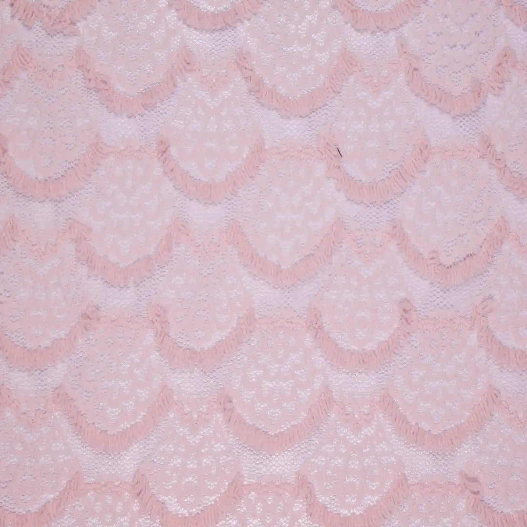 China Fabric for Blouse,Shirt Half Sleeve Button ,Dresses (Cardigan Button) ,Skirt  Lace Knit Fabric Nylon Spandex pink color buy from China wholesaler bulk order at wholesale price free worldwide shipping Alibaba
