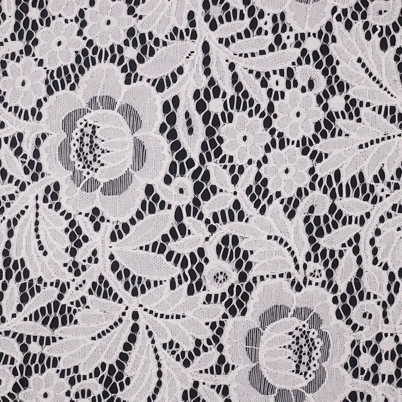 China Fabric for Blouse,Skirt,Shirt Long Sleeve Button ,Polo T-shirt ,Dresses (Cardigan Button)  Lace Knit Fabric Nylon Spandex white color buy from China wholesaler bulk order at wholesale price free worldwide shipping Alibaba