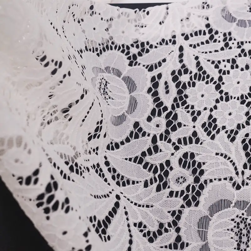 China Fabric for Blouse,Skirt,Shirt Long Sleeve Button ,Polo T-shirt ,Dresses (Cardigan Button)  Lace Knit Fabric Nylon Spandex white color buy from China wholesaler bulk order at wholesale price free worldwide shipping Alibaba