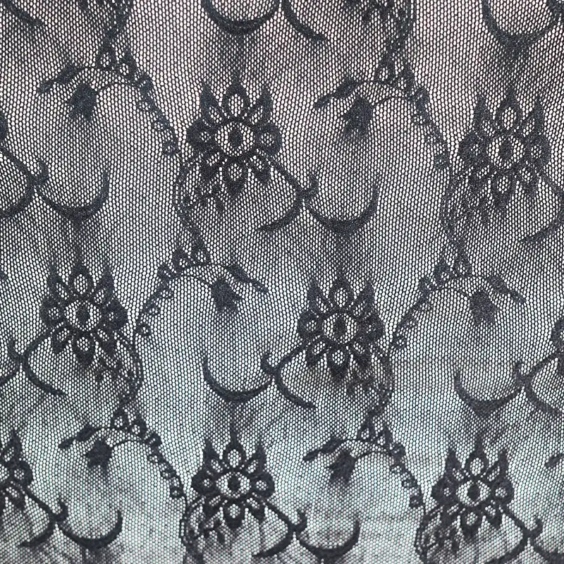China Fabric for Blouse,Shirt Long Sleeve Button ,Dresses (Cardigan Button) ,Skirt  Lace Knit Fabric Nylon Spandex black color buy from China wholesaler bulk order at wholesale price free worldwide shipping Alibaba