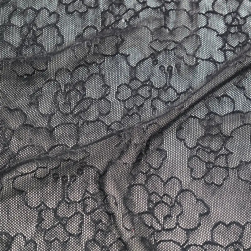 China Fabric for Blouse,Shirt Half Sleeve Button ,Dresses (Pullover) ,Skirt  Lace Knit Fabric Nylon Spandex black color buy from China wholesaler bulk order at wholesale price free worldwide shipping Alibaba