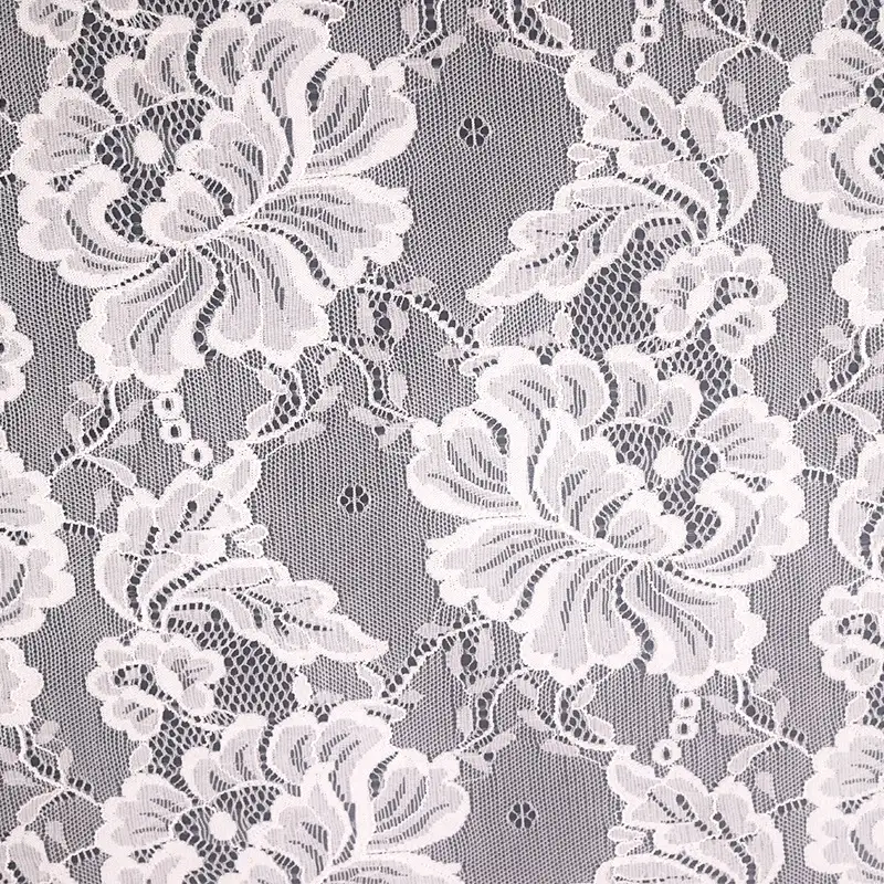 China Fabric for Blouse,Skirt,Shirt Long Sleeve Button ,Skirt  Lace Knit Fabric Nylon Spandex white color buy from China wholesaler bulk order at wholesale price free worldwide shipping Alibaba