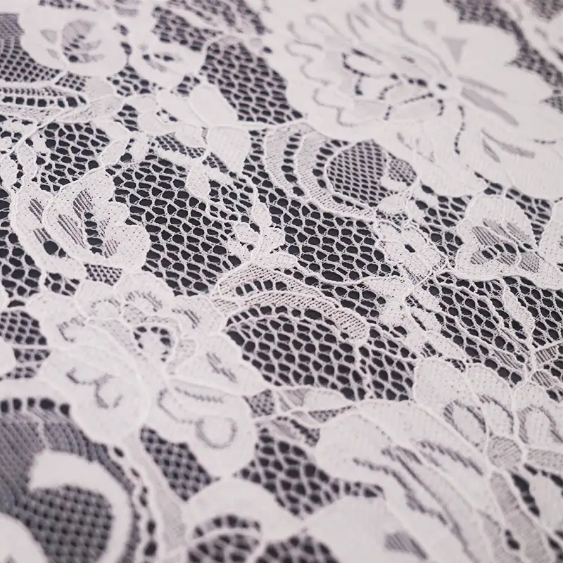 China Fabric for Blouse,Shirt Long Sleeve Button ,Skirt  Lace Knit Fabric Nylon Spandex white color buy from China wholesaler bulk order at wholesale price free worldwide shipping Alibaba