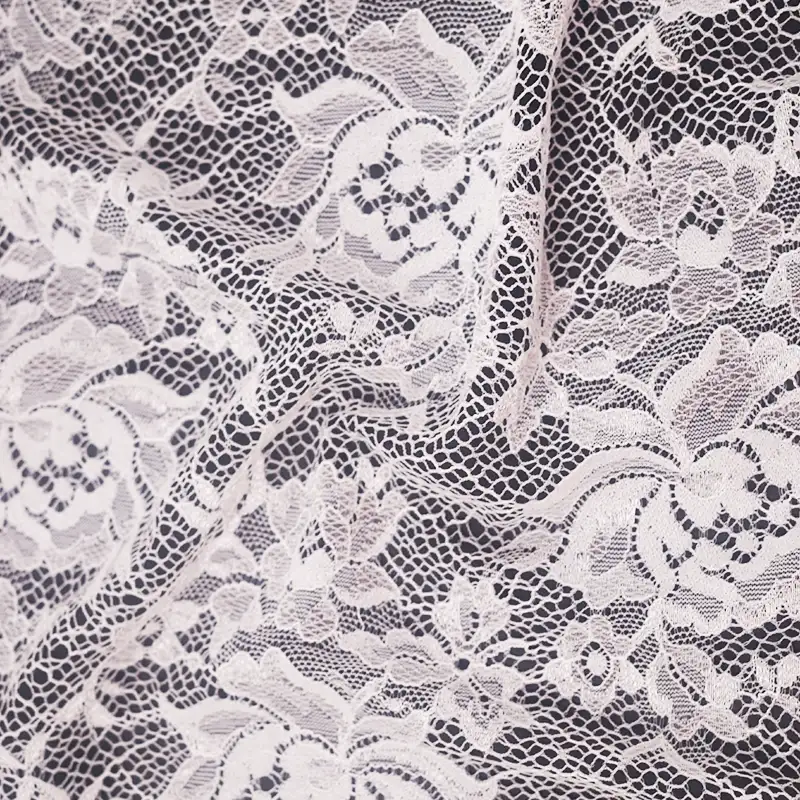 China Fabric for Blouse,Skirt,Shirt Long Sleeve Button ,Skirt  Lace Knit Fabric Nylon Polyester white color buy from China wholesaler bulk order at wholesale price free worldwide shipping Alibaba